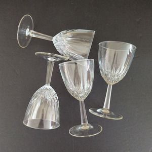 Vintage 1965 Diamant by Cristal D'Arques-Durand Claret Wine Glasses Set of Four